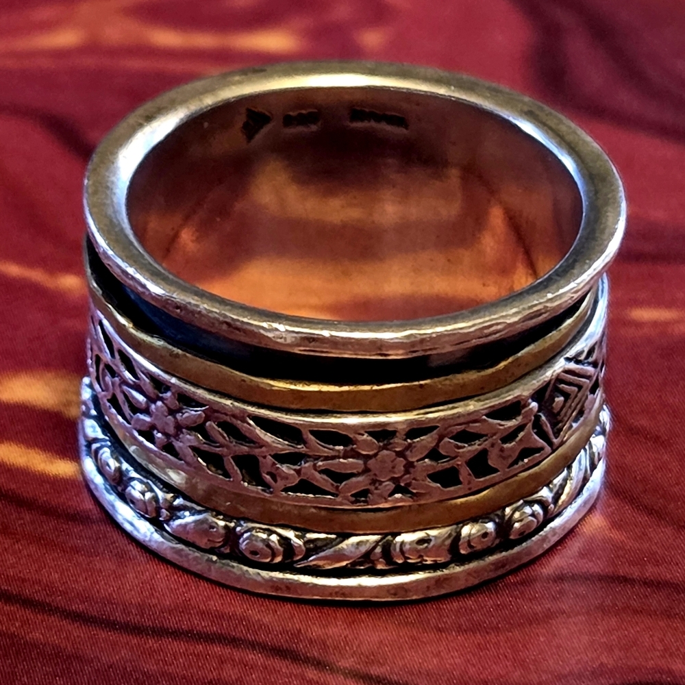 Silpada Sterling Silver & Brass Spinner Ring